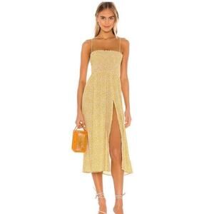 RESA Ashley Midi in Honeysuckle revolve smocked dress Sz M